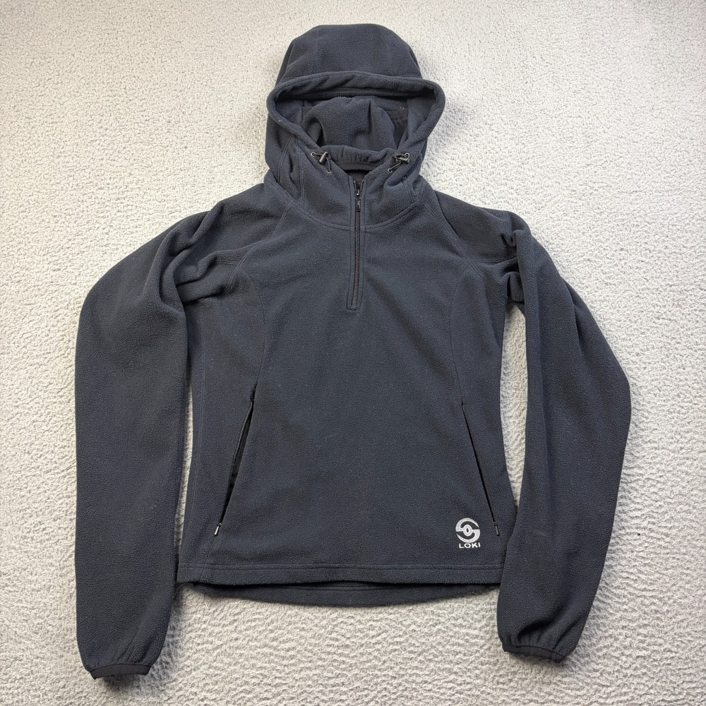Loki Gear Tech Hoodie Women's XS Black Face Mask Hand Cuff Fleece Outdoor